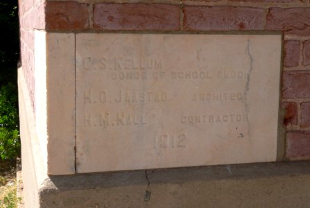 Bowie, Arizona school, Eva E. Hall bldg, cornerstone 2