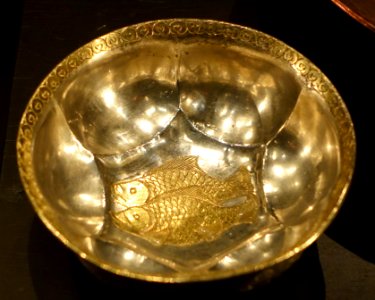 Bowl, China, probably modern in the Tang style, silver with gilded decoration - Östasiatiska museet, Stockholm - DSC09603