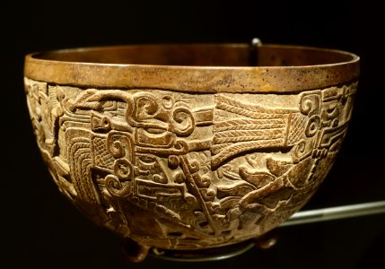 Bowl with ceremonially costumed figures, Rio Blanco area, Veracruz state, Late Classic period, c. 600-900 AD, ceramic - Dallas Museum of Art - DSC04620