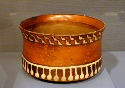 Bowl, Peru, Ica, south coast at Ocucaje, Ica River Valley, c. 1000-1470 AD, earthenware with slip glaze - Krannert Art Museum, UIUC - DSC06389