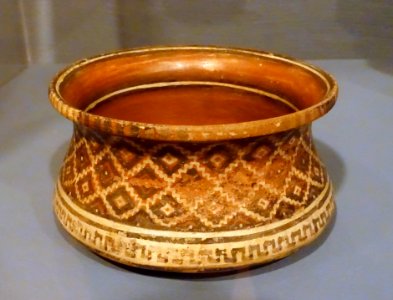 Bowl, Peru, Ica, south coast, c. 1300 AD, earthenware with slip glaze - Krannert Art Museum, UIUC - DSC06385