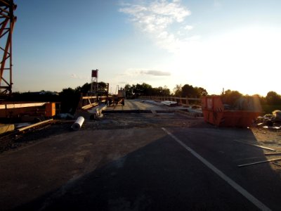Brückenneubau über die Weiße Elster bei Zitzschen in 2014