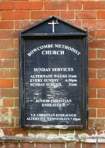 Bowcombe Methodist Church, Bowcombe Road, Bowcombe (May 2016) (Signboard)
