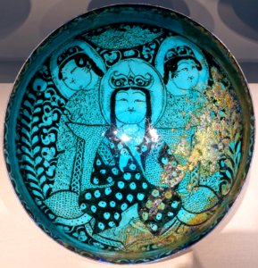Bowl with woman, Kashan, Iran, 13th century, composite body painted under glaze - Freer Gallery of Art - DSC04635