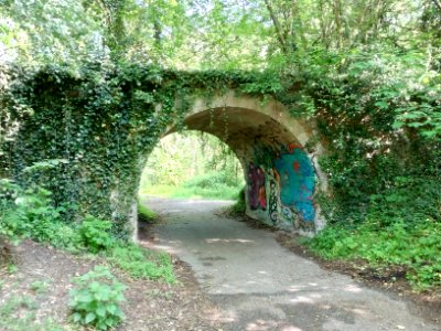 Brücke zweite Bahnstrecke zum Rheinhafen Karlsruhe im Lutherischen Wäldele (2)