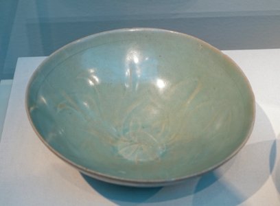 Bowl with molded design of peony, Korea, Gangjin or Buan kilns, Goryeo period, 1100s to mid 1200s AD, stoneware, celadon glaze - Freer Gallery of Art - DSC04872