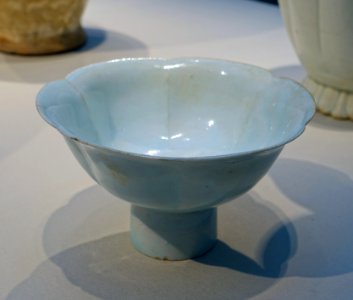 Bowl with high foot, Qingbai ware, China, Northern Song or Souther Song dynasty, 1100-1150 AD, porcelain, pale blue glaze - Freer Gallery of Art - DSC04924