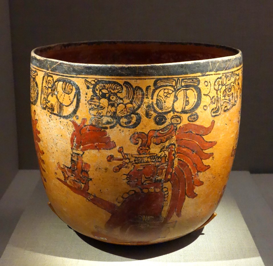 Bowl with hieroglyphs, Mexico or Guatemala, Central Maya area, Late Classic Maya, 600 AD, earthenware and pigment - De Young Museum - DSC00689