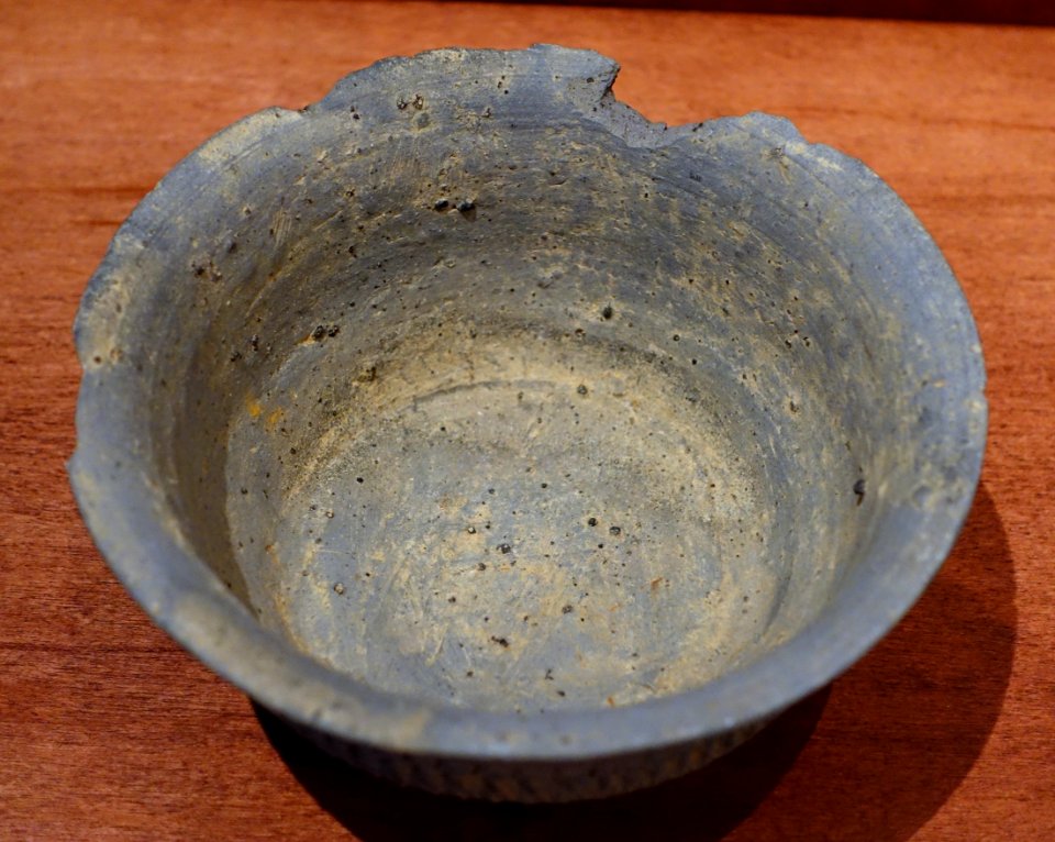 Bowl with impressed cicada design, Korea, Unified Silla, 8th century, stoneware - National Museum of Natural History, United States - DSC00533
