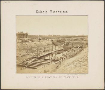 Bouw van de fundering van Schutsluis II beoosten de zesde wijk, Bestanddeelnr 96