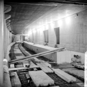 Bouw metro in Rotterdam, de bouw van het metrostation, Bestanddeelnr 916-9112