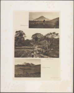 Boven Sinabon 2417 mtr. Midden Naga Seriboe. Onder Sibayak 2172 mtr, Bestanddeelnr 843 60
