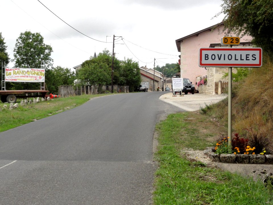 Boviolles (Meuse) city limit sign