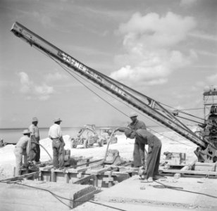 Bouwwerkzaamheden in de haven van Oranjestad op Aruba, Bestanddeelnr 252-7902