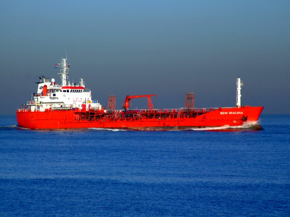 Bow Bracaria IMO 9114775 11feb2008 Rotterdam approaching Port of Rotterdam, Holland 11-Feb-2008