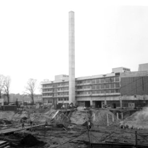Bouw nieuw Stationspostkantoor aan het Centraal Station te Amsterdam, bouw nieuw, Bestanddeelnr 916-2606
