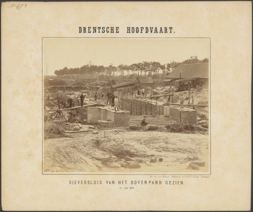 Bouw van de Dieversluis, van het bovenpand gezien, Bestanddeelnr 101
