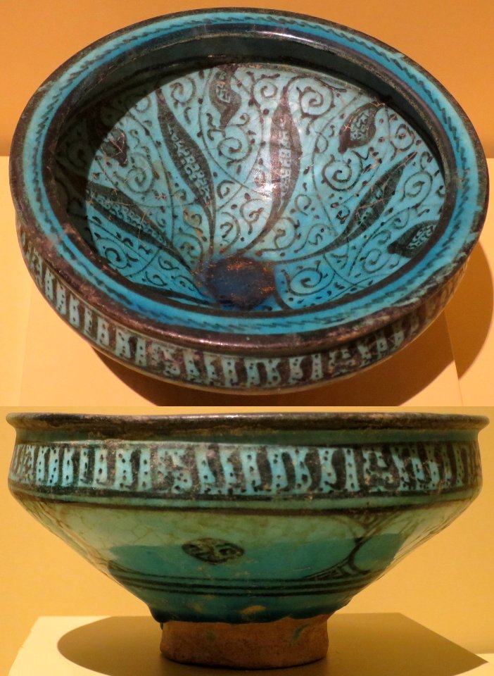 Bowl from Syria or Iran, late 13th century, underglaze-painted stone-paste, HAA