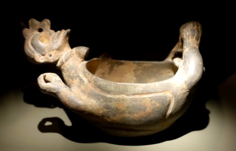 Bowl depicting a monkey, Zapotec, Monte Alban area, Oaxaca, Late Formative period, Monte Alban I, c. 400-100 BC, ceramic with traces of stucco and paint - Dallas Museum of Art - DSC04554
