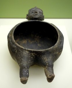 Bowl in the form of a human, Stone Grave Mound, Tennessee, c. AD 1400-1600, Mississippian period, ceramic - Fitchburg Art Museum - DSC08783