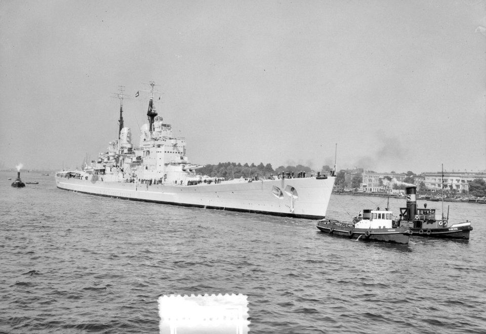 Brits slagschip Vanguard bezoekt Rotterdam, Bestanddeelnr 905-1896