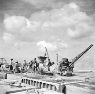 Bouwwerkzaamheden in de haven van Oranjestad op Aruba, Bestanddeelnr 252-7906