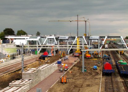 Bouw passerelle Station Arnhem
