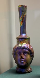 British Museum Room 72 Face vase Molded glass Cyprus Roman period 21022019 8393