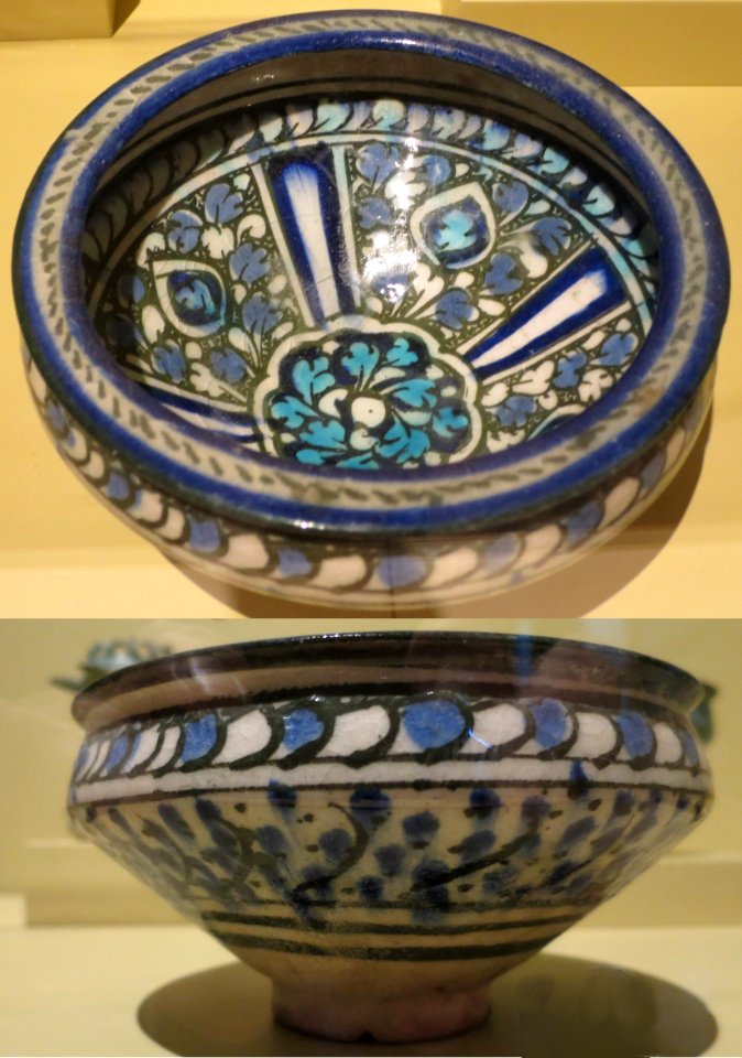 Bowl from Sultanabad, Iran, 14th century, underglaze-painted stone-paste, HAA