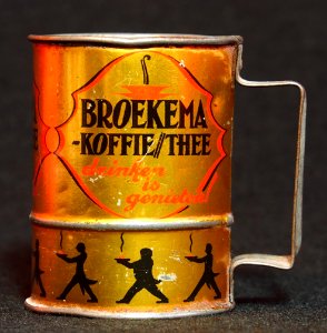 Broekema Koffie-Thee loodje, blikken maatbekertje, foto1
