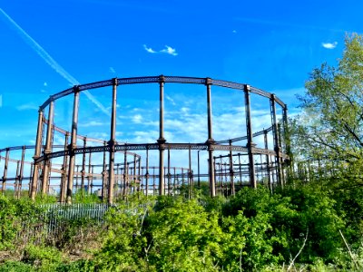 Bromley-by-Bow gas holders left, 2021