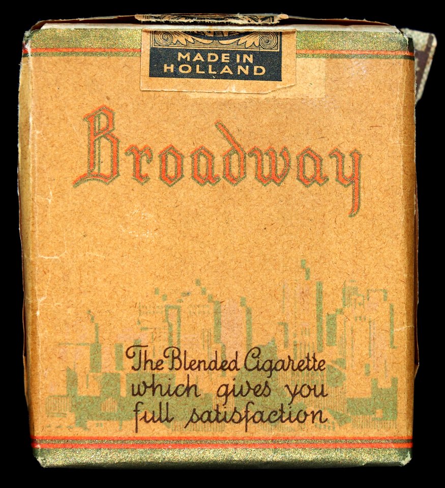 Broadway cigarettes pack, back