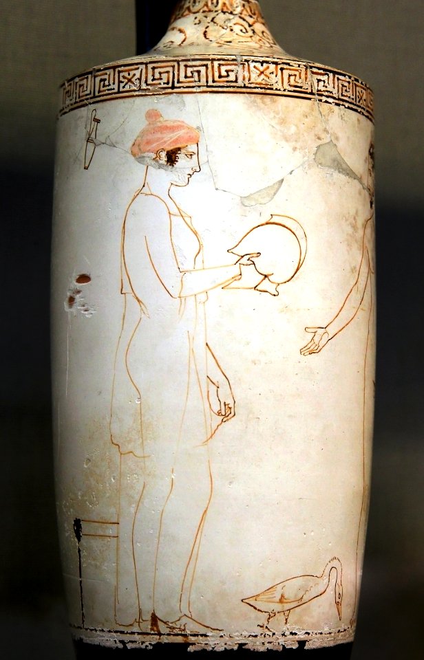 British Museum Room 20a Lekythos The Achilles Painter Arming of a warrior 19022019 6596