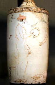 British Museum Room 20a Lekythos The Achilles Painter Arming of a warrior 19022019 6596