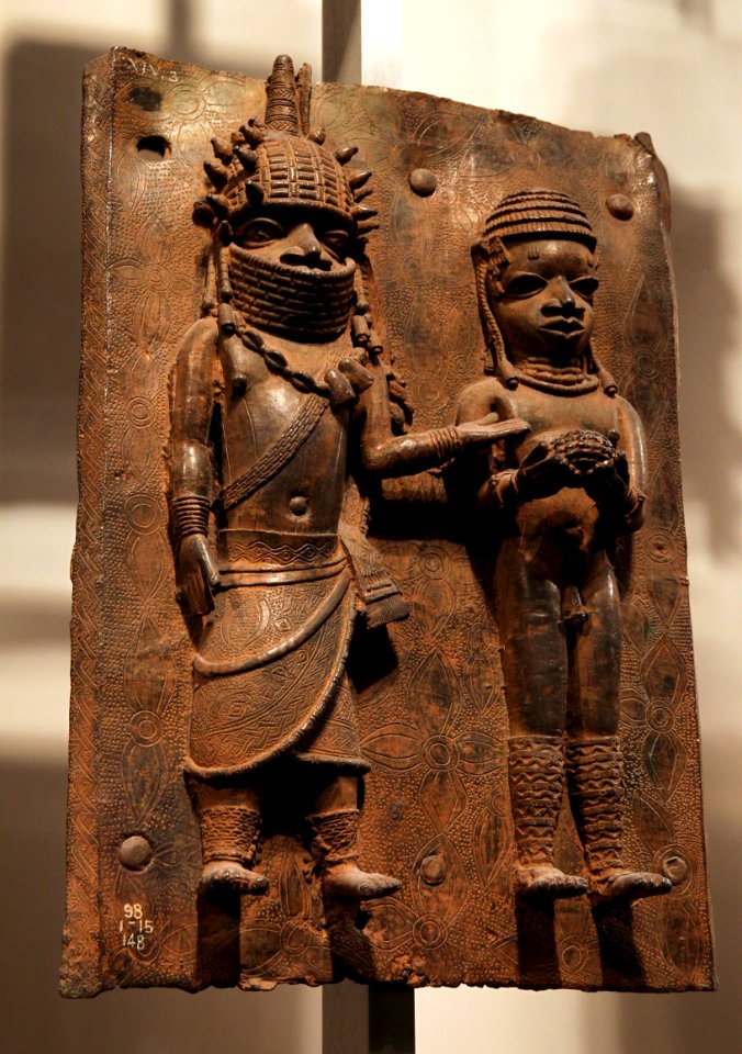British Museum Room 25 Cast brass plaque from Benin City 17022019 5049