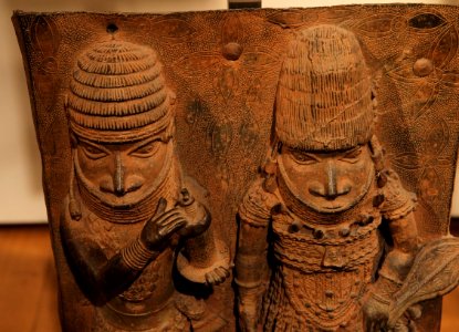 British Museum Room 25 Cast brass plaque from Benin City 17022019 5040