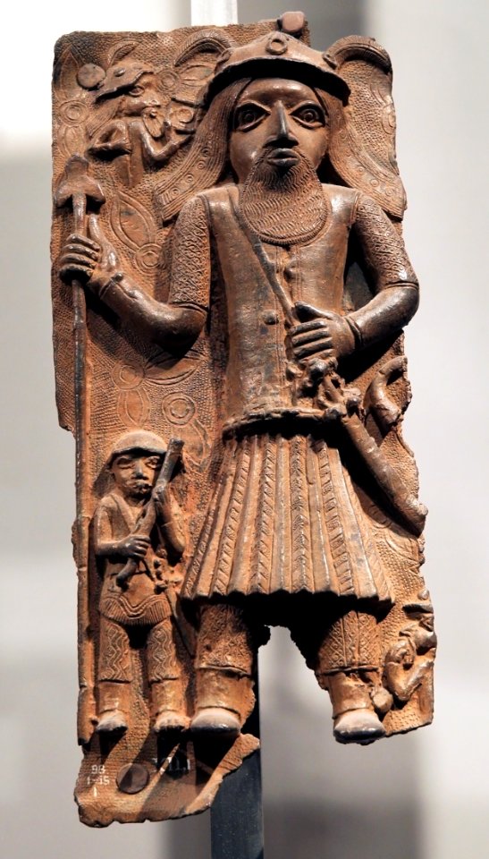 British Museum Room 25 Cast brass plaque from Benin City 17022019 5098
