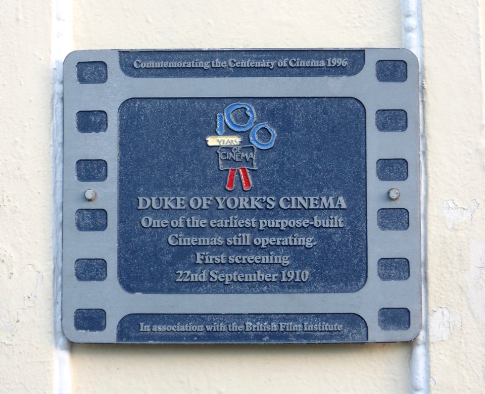 British Film Institute Plaque at Duke of York's Cinema, Preston Circus, Brighton (December 2013)