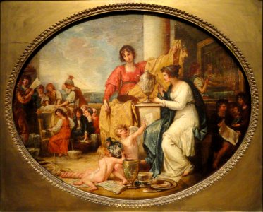 British Manufactory, a Sketch, 1791, by Benjamin West, oil on paper - Cleveland Museum of Art - DSC08902