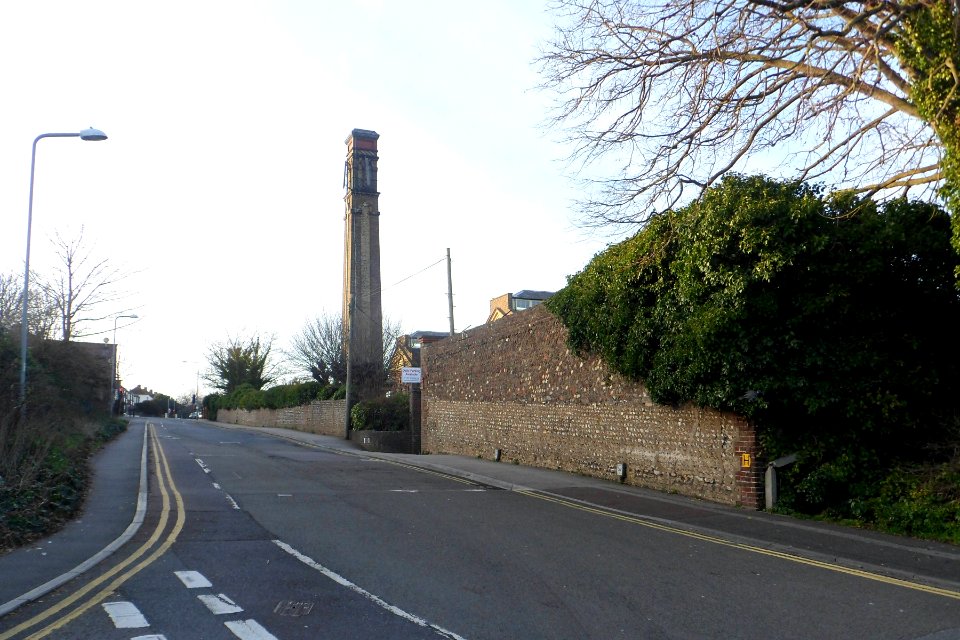 British Engineerium, Nevill Road, West Blatchington (February 2014) (Flint Walls and Chimney)