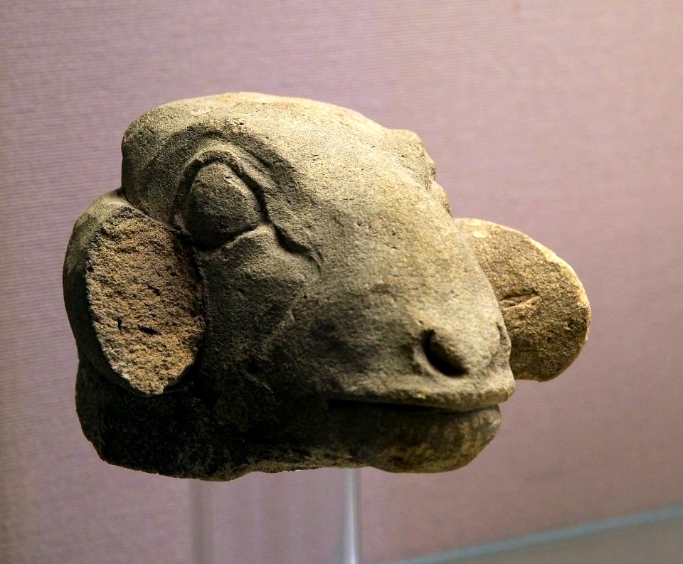 British Museum Middle east 14022019 Head of a ewe Baked clay Late Uruk period 3650