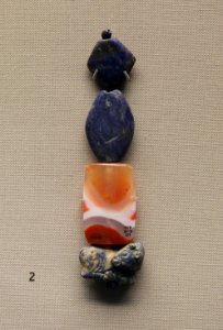 British Museum Middle East 14022019 Beads and pendant Queen Puabi Royal Cemetery of Ur 3738