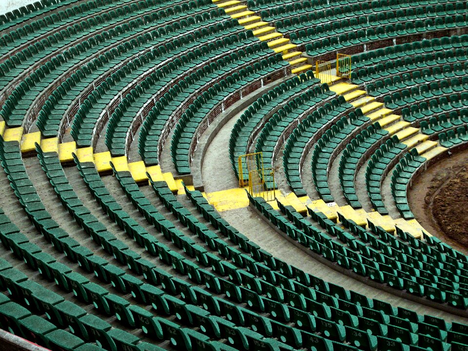Green stadium seating