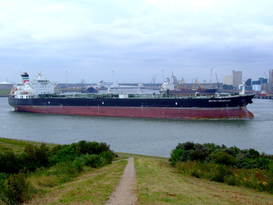 British Cormorant p4 leaving Port of Rotterdam, Holland 14-Jul-2007