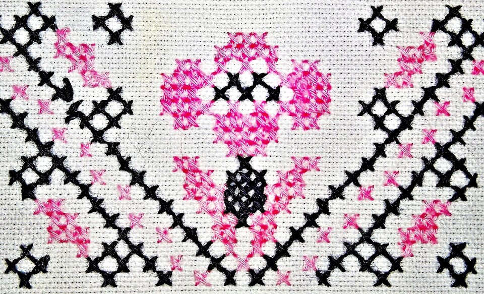 Cross stitch pattern white photo