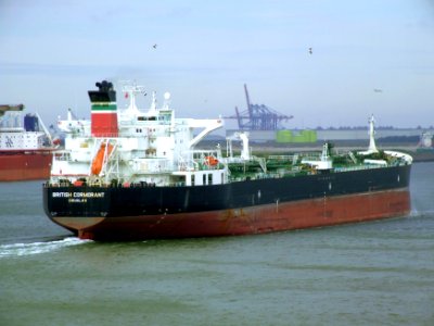 British Cormorant p6 leaving Port of Rotterdam, Holland 14-Jul-2007