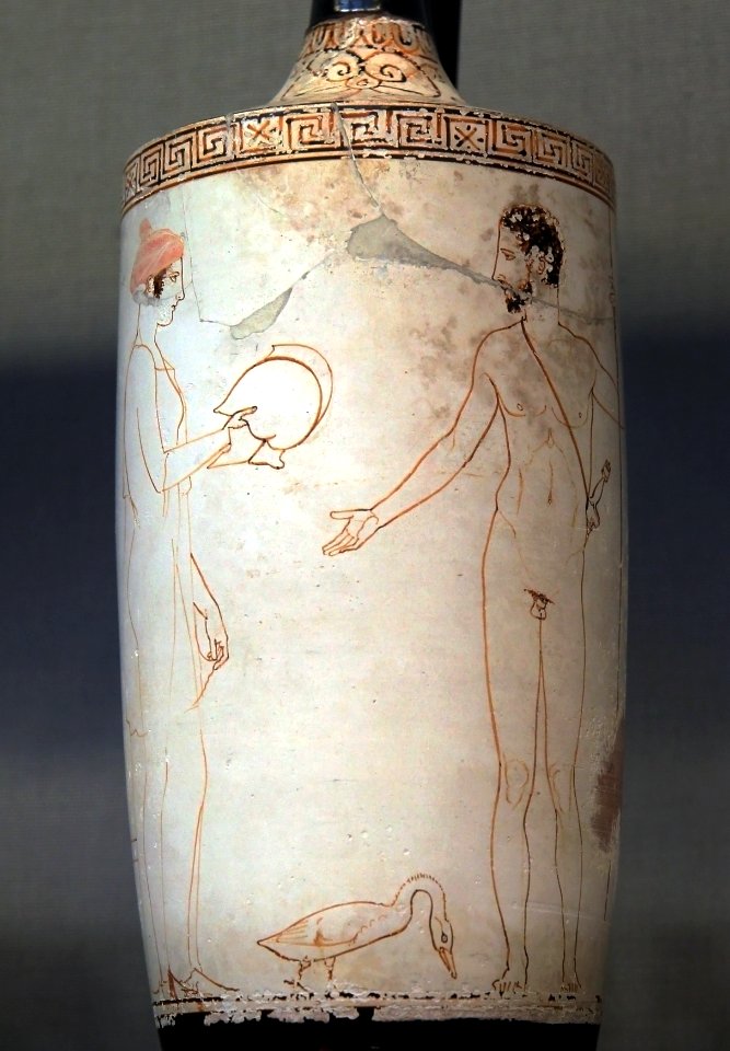 British Museum Room 20a Lekythos The Achilles Painter Arming of a warrior 19022019 6614