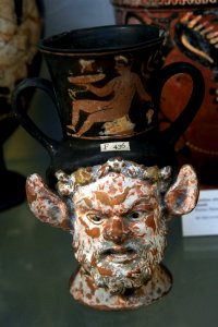 British Museum Room 20a Apulian satyr-head kantharos Menzies Group 19022019 6714