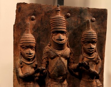 British Museum Room 25 Cast brass plaque from Benin City 17022019 5063