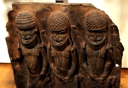 British Museum Room 25 Cast brass plaque from Benin City 17022019 5065